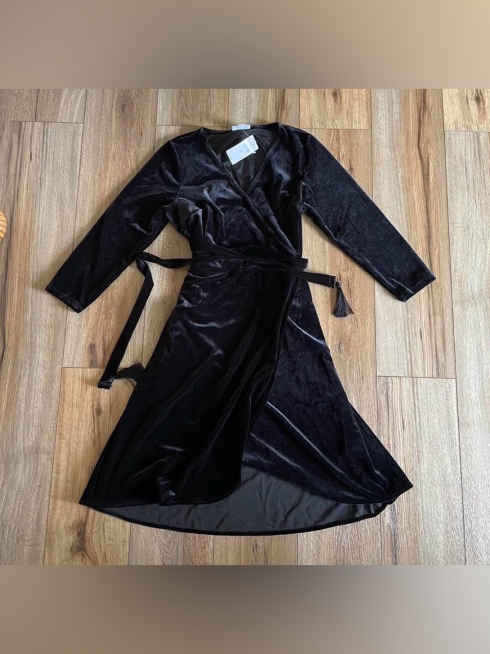 J. Jill black velvet wrap dress • soft goth whimsigoth